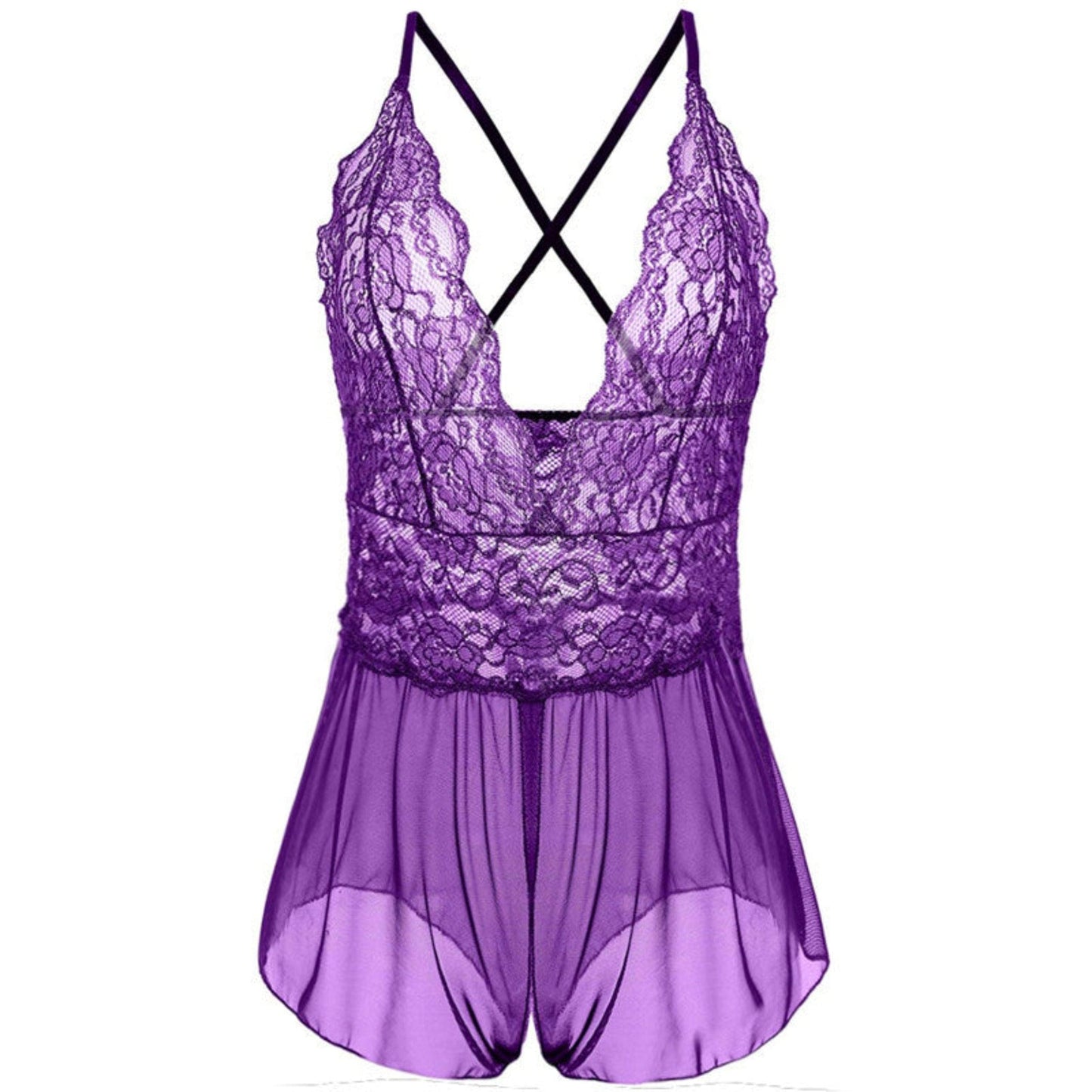 Women's Lace V-Neck one-piece bodysuit lingerie