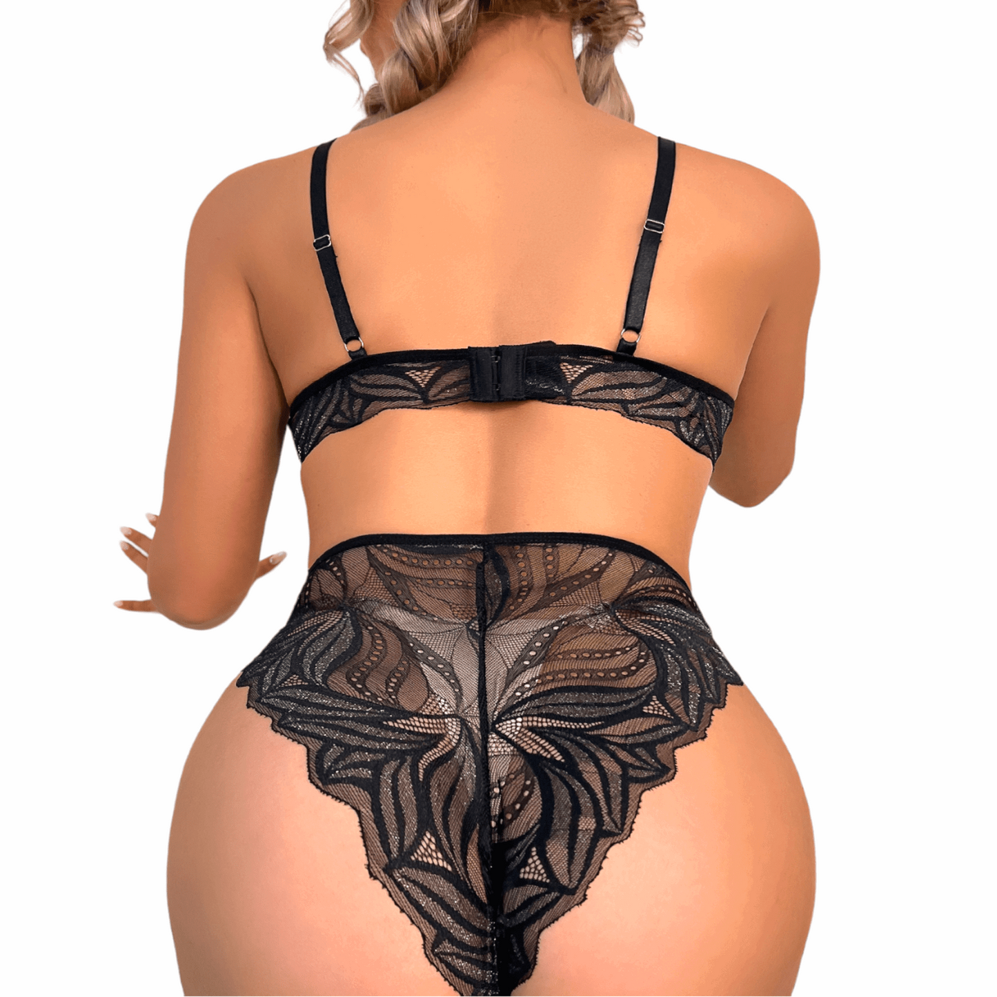 Transparent Lace Backless see through one-piece body suit