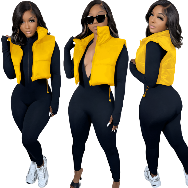 Long Sleeve crop top two-piece drawstring stretch jogger pants set