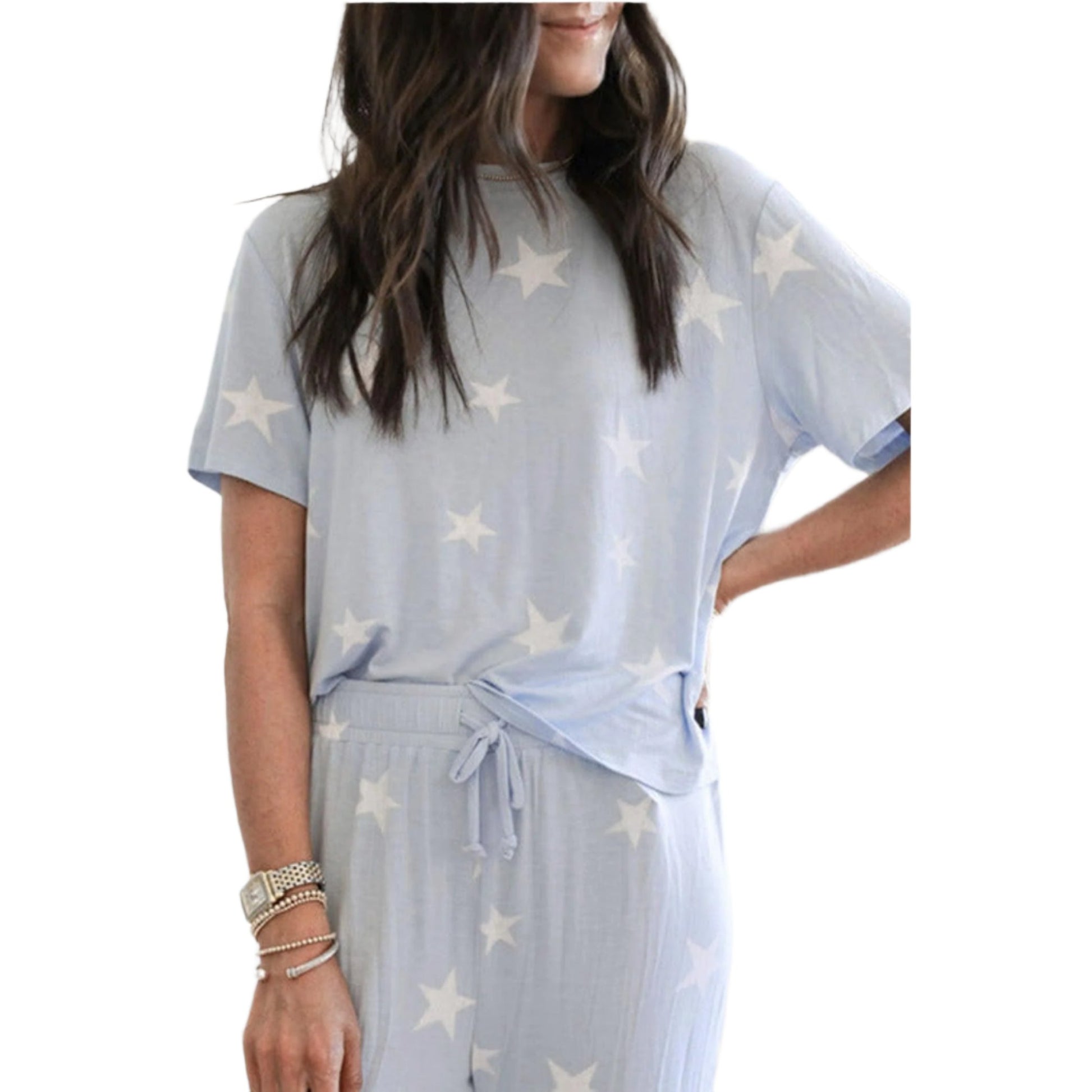 women's casual two-piece pants pajamas set